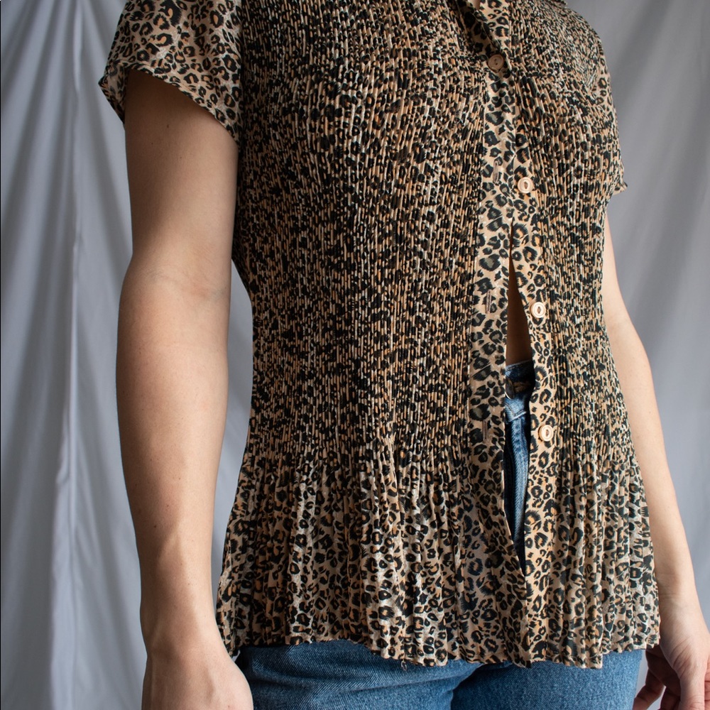 Renee Margo Leopard Button-Up Top